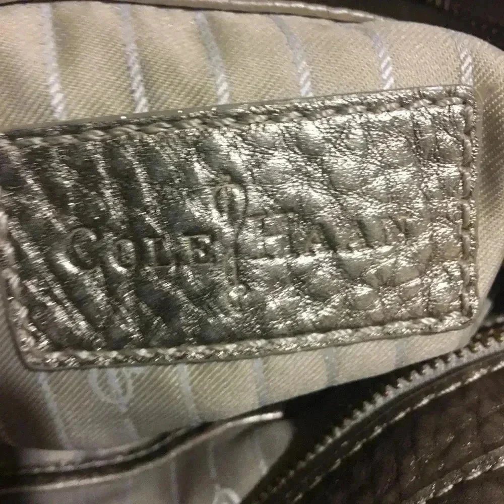 Cole Haan metallic gold leather crossbody handbag